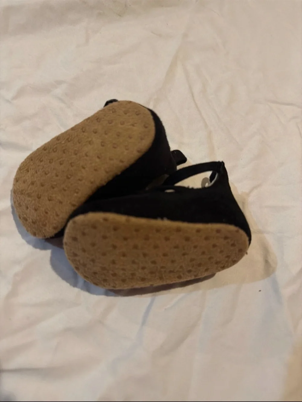 Kids Black T-Strap Dress Shoes with Gold Interior 0-3 months